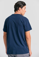 Tricou cu imprimeu pe piept - Bleumarin