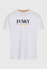 Tricou cu imprimeu de firmă pe piept - Alb