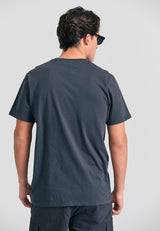 Tricou din bumbac organic cu imprimeu artistic - Antracit