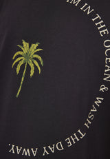 Tricou din bumbac organic cu imprimeu artistic - Antracit