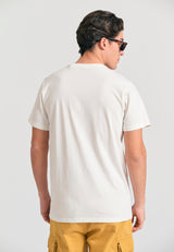 Tricou din bumbac organic cu imprimeu artistic - Alb-gălbui