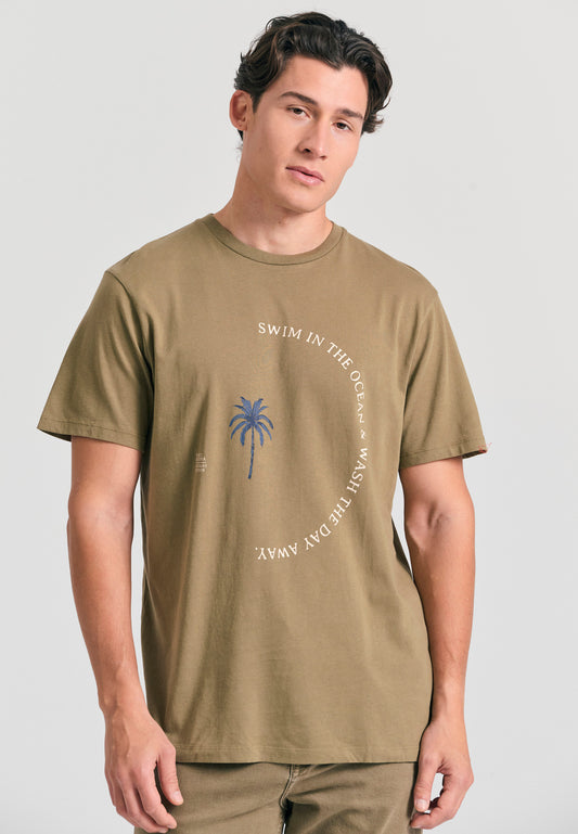 Tricou din bumbac organic cu imprimeu artistic - Oregano