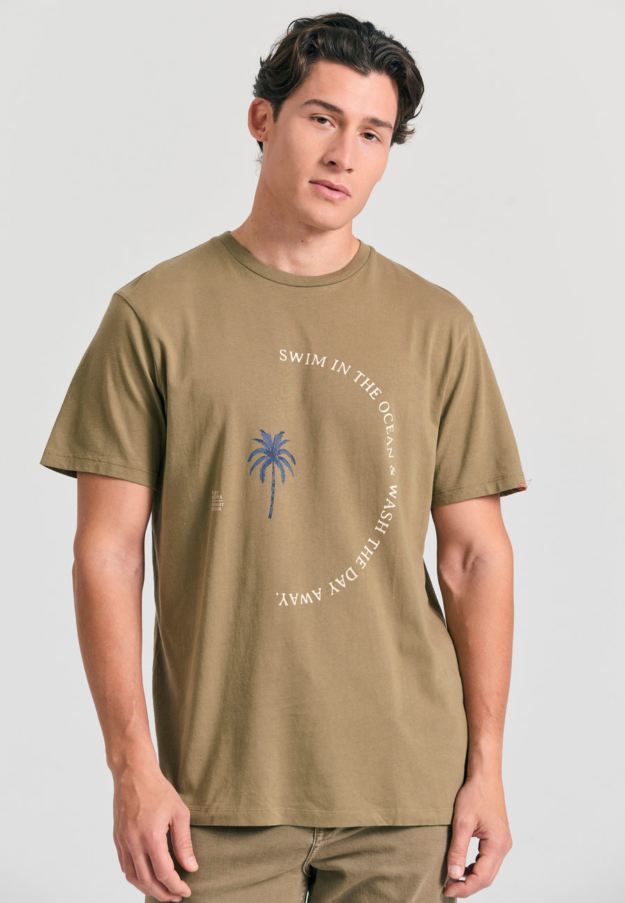 Tricou din bumbac organic cu imprimeu artistic - Oregano