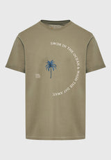 Organic cotton t-shirt with text artwork print - Oregano