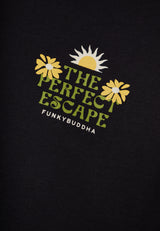 Tricou cu croială lejeră și imprimeu tropical pe spate - Antracit