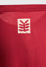 Tricou cu croială lejeră și imprimeu grafic - Roșu pământ