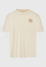 Tricou relaxat din bumbac organic cu imprimeu artistic - Chalk