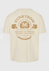 Tricou relaxat din bumbac organic cu imprimeu artistic - Chalk