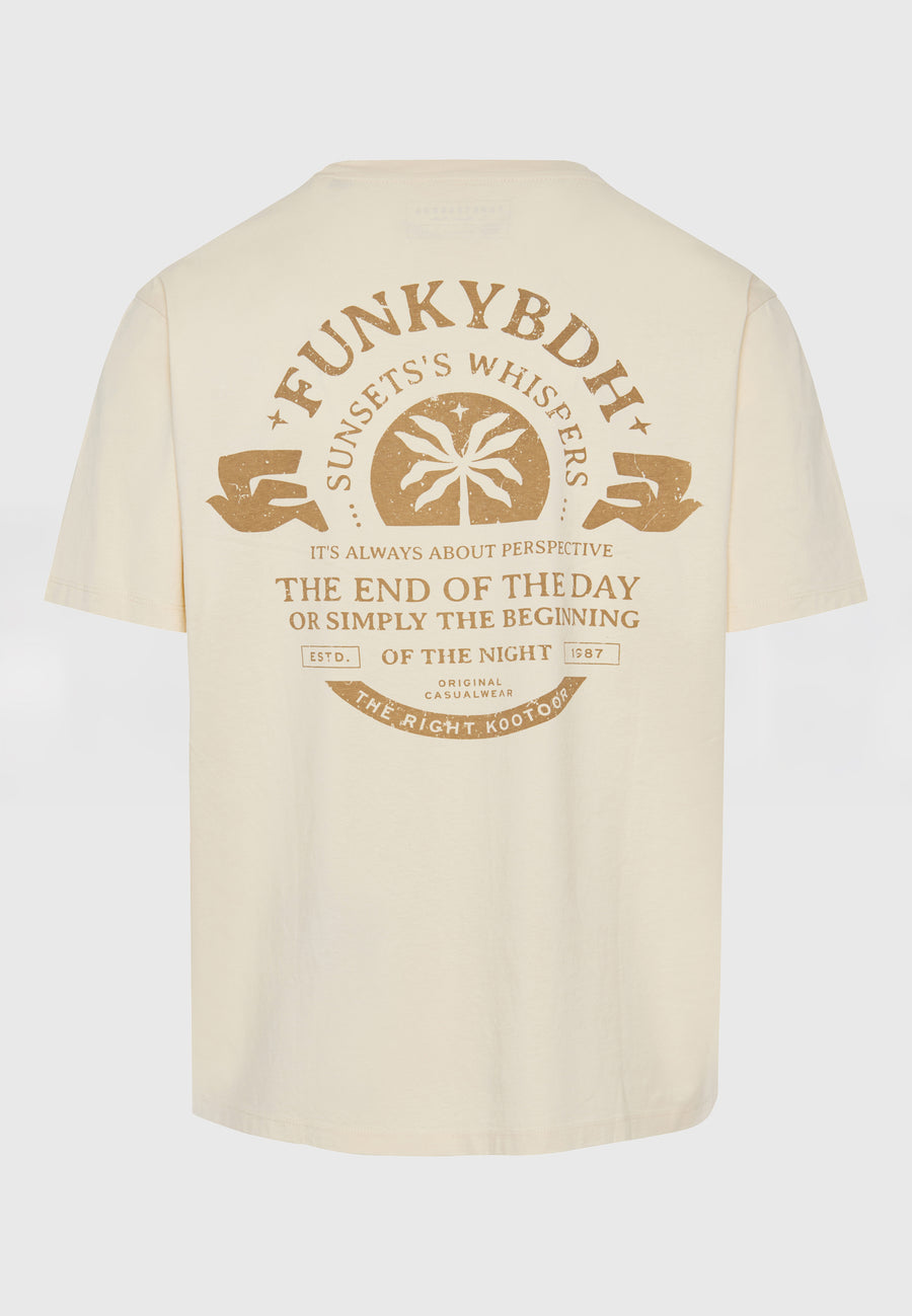 Tricou relaxat din bumbac organic cu imprimeu artistic - Chalk