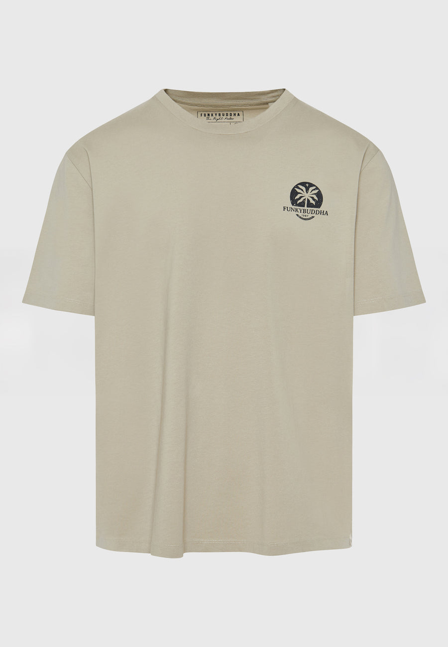 Tricou relaxat din bumbac organic cu imprimeu artistic - Stone