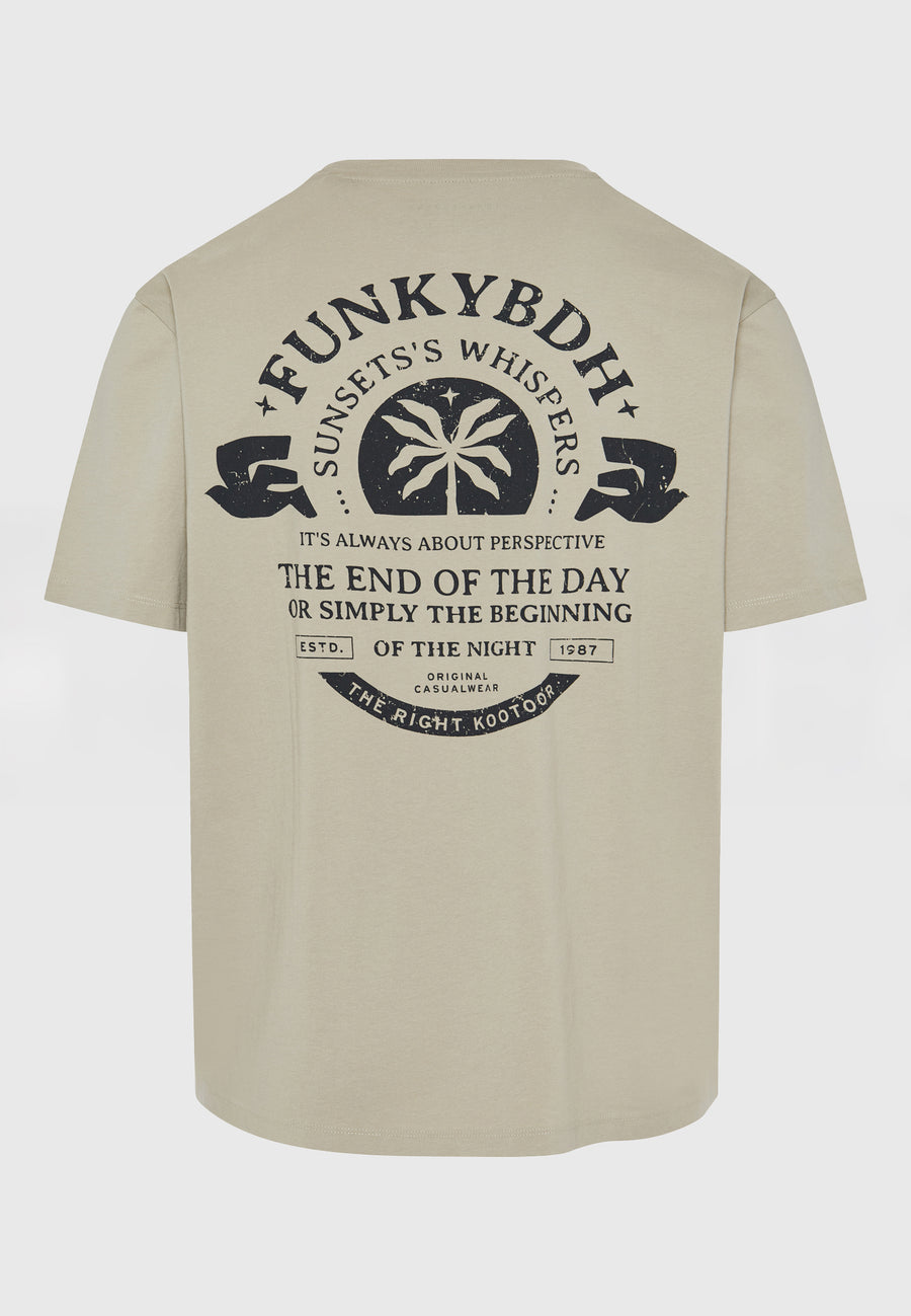 Tricou relaxat din bumbac organic cu imprimeu artistic - Stone