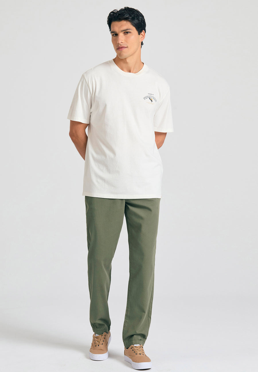 Relaxed fit t-shirt with tropical print on the back - Off white