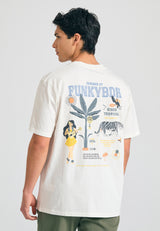 Relaxed fit t-shirt with tropical print on the back - Off white