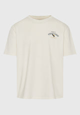 Relaxed fit t-shirt with tropical print on the back - Off white