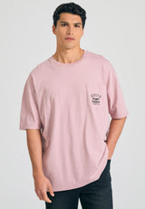 Tricou supradimensionat cu imprimeu grafic pe spate - Liliac