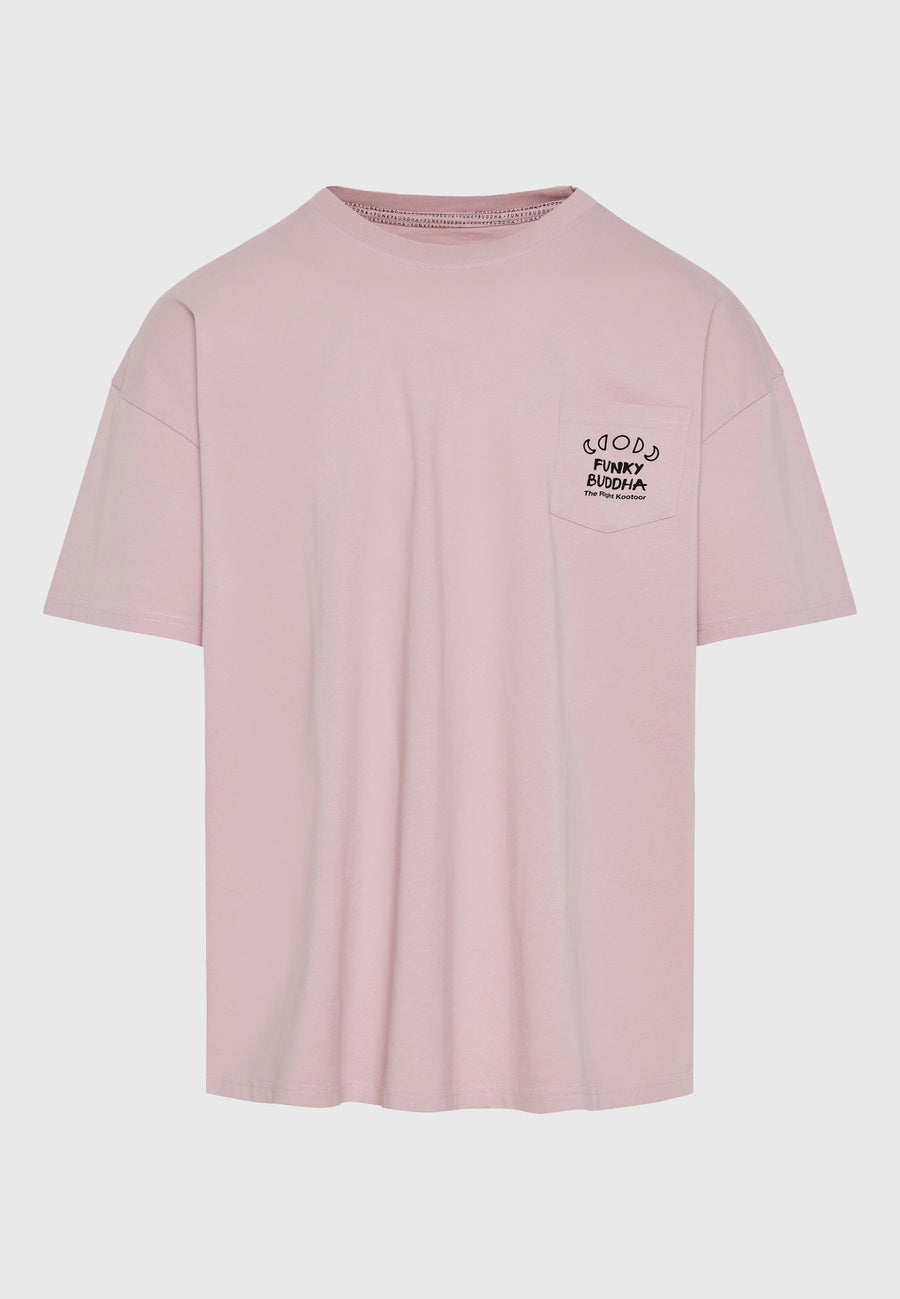 Tricou supradimensionat cu imprimeu grafic pe spate - Liliac
