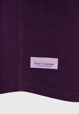 Tricou cu croială lejeră și imprimeu grafic pe spate - Prună