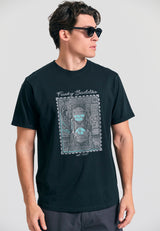 Tricou cu imprimeu fotografic - Negru