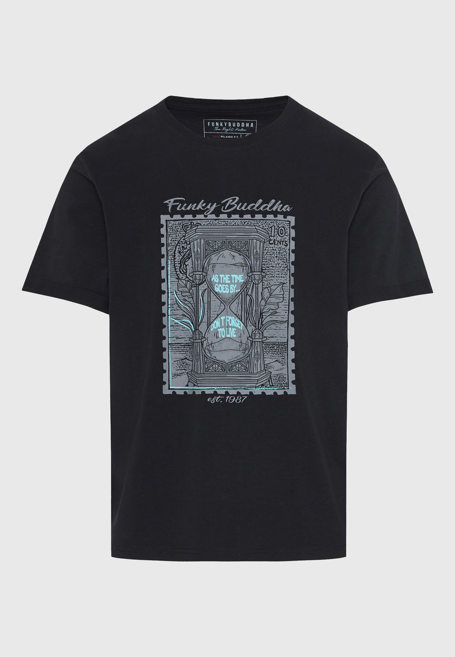 Tricou cu imprimeu fotografic - Negru