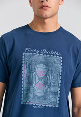 Tricou cu imprimeu fotografic - Albastru miezul nopții