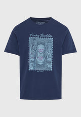 Tricou cu imprimeu fotografic - Albastru miezul nopții