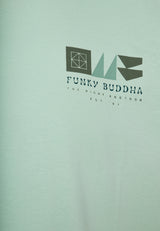 Tricou relaxat din bumbac organic cu imprimeu abstract - Mentă