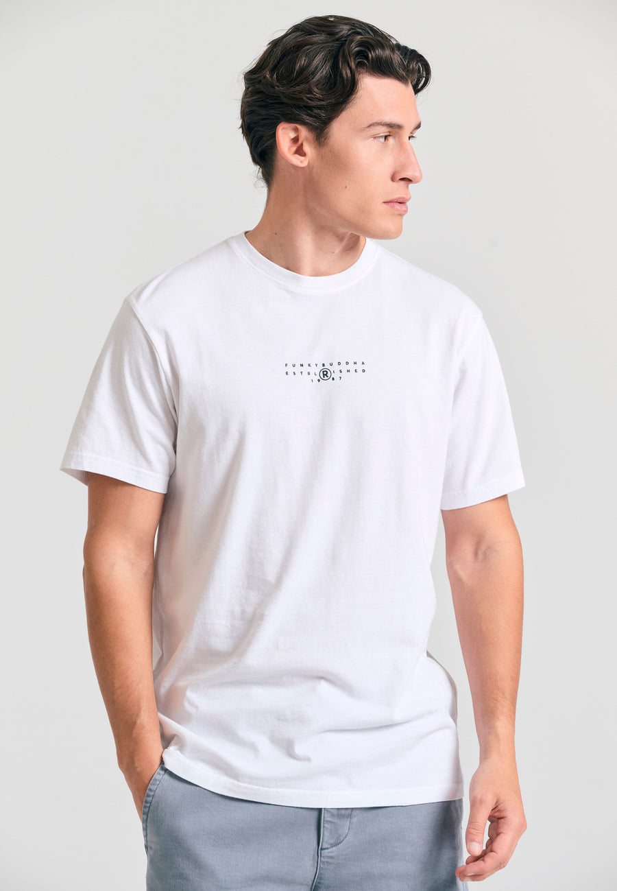 Tricou din bumbac organic cu imprimeu floral vintage - Alb