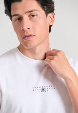 Tricou din bumbac organic cu imprimeu floral vintage - Alb