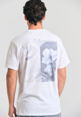 Tricou din bumbac organic cu imprimeu floral vintage - Alb