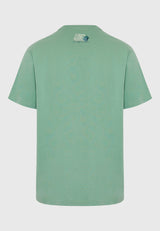 Tricou din bumbac organic cu imprimeu fotografic - Verde salvie