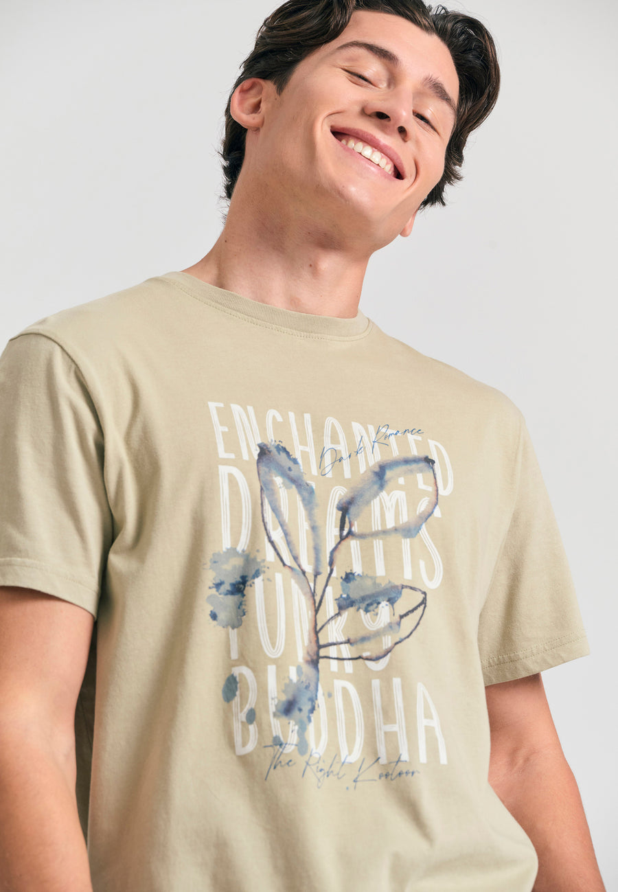 Tricou din bumbac organic cu imprimeu fotografic - Stone