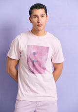Tricou cu imprimeu fotografic minimalist - Sorbet roz