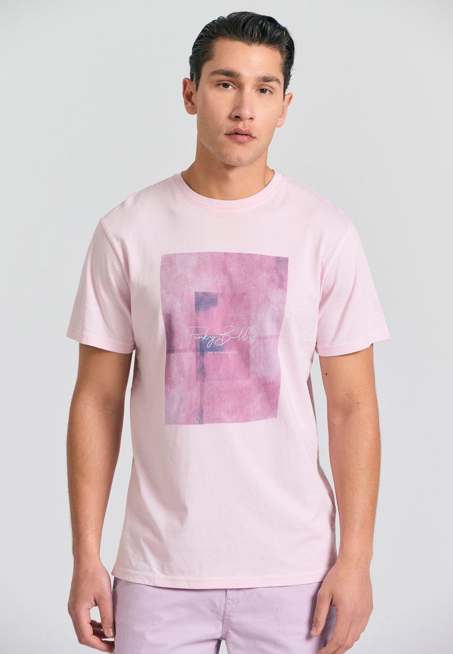 Tricou cu imprimeu fotografic minimalist - Sorbet roz