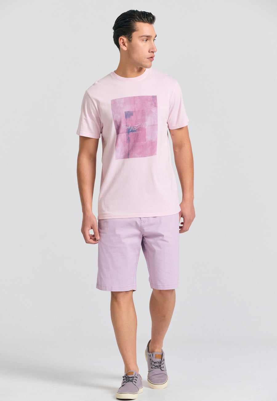 Tricou cu imprimeu fotografic minimalist - Sorbet roz