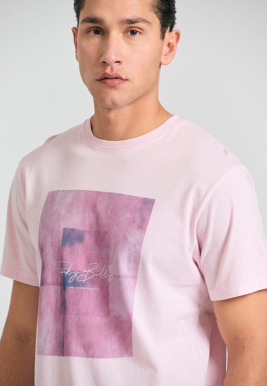 Tricou cu imprimeu fotografic minimalist - Sorbet roz