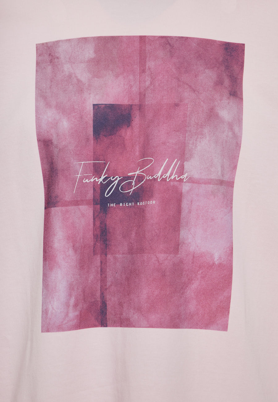 Tricou cu imprimeu fotografic minimalist - Sorbet roz