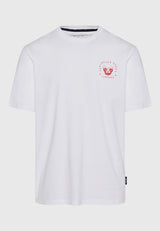 Tricou cu croială lejeră și imprimeu pe spate - Alb