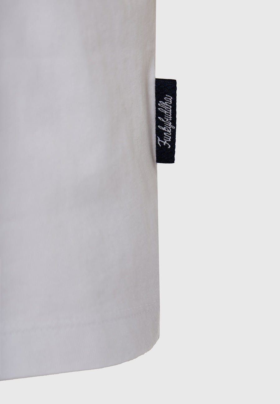 Tricou cu croială lejeră și imprimeu pe spate - Alb