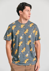 Crew neck all over printed t-shirt - Steel grey
