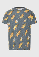 Crew neck all over printed t-shirt - Steel grey