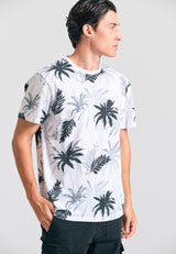 Crew neck all over printed t-shirt - White