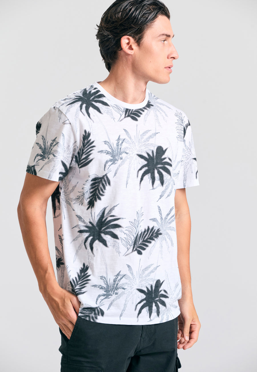 Crew neck all over printed t-shirt - White