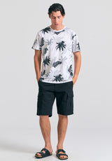 Crew neck all over printed t-shirt - White