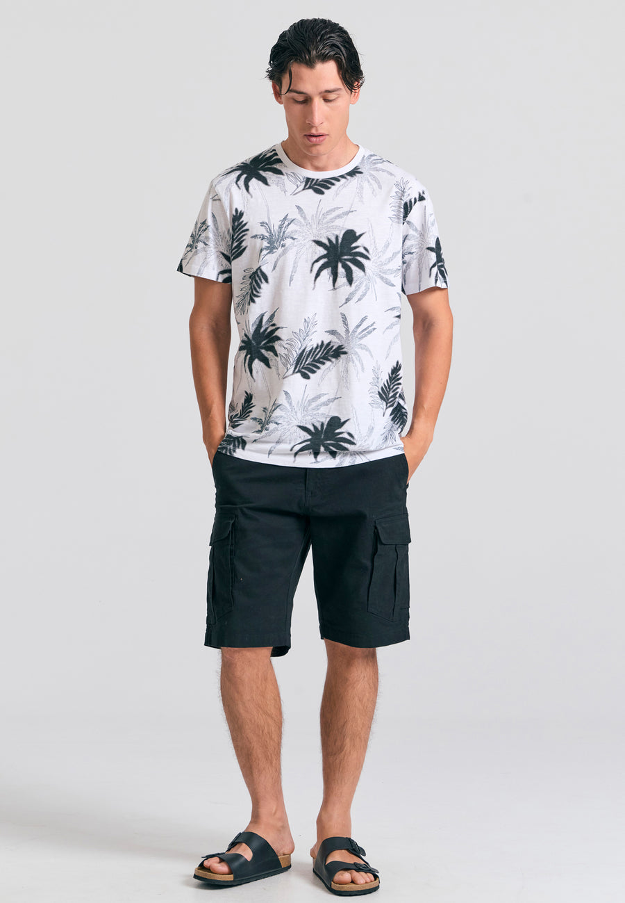 Crew neck all over printed t-shirt - White