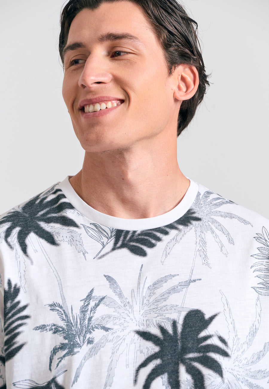 Crew neck all over printed t-shirt - White