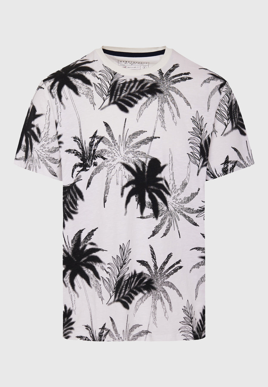 Crew neck all over printed t-shirt - White