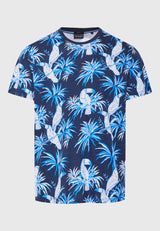 Crew neck all over printed t-shirt - Midnight blue
