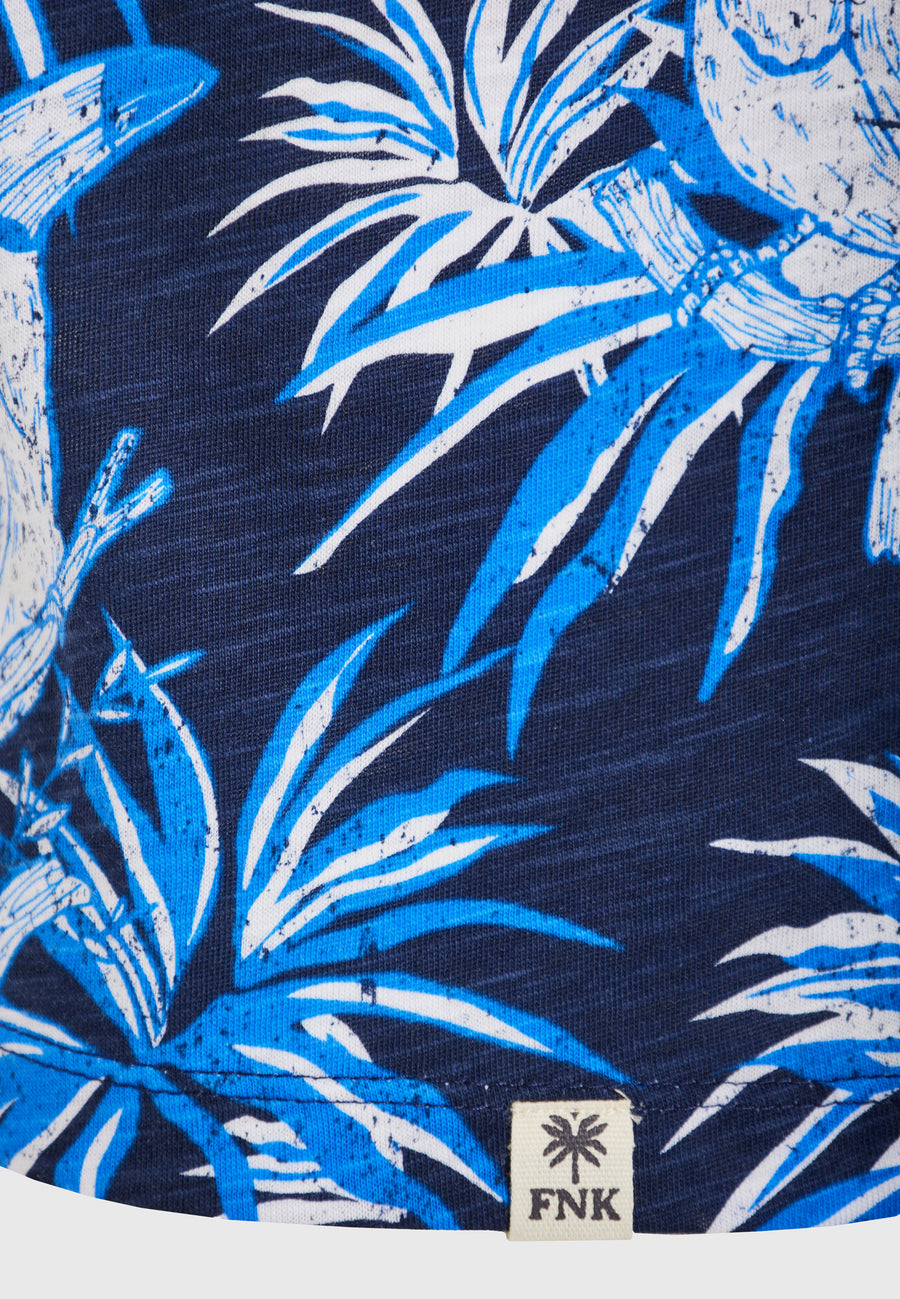 Crew neck all over printed t-shirt - Midnight blue