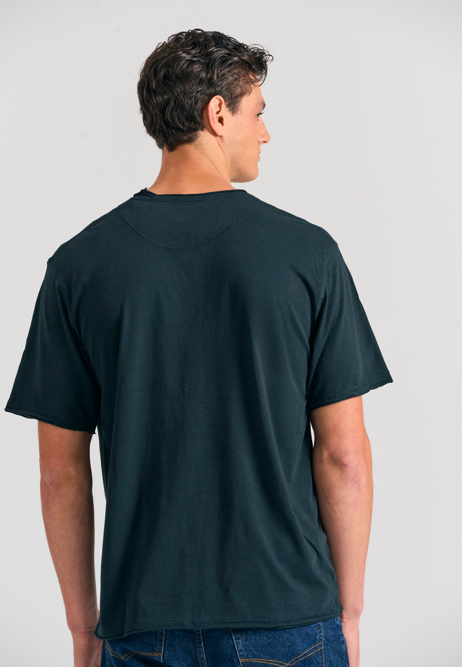 Tricou cu croială lejeră și margini brute - Antracit