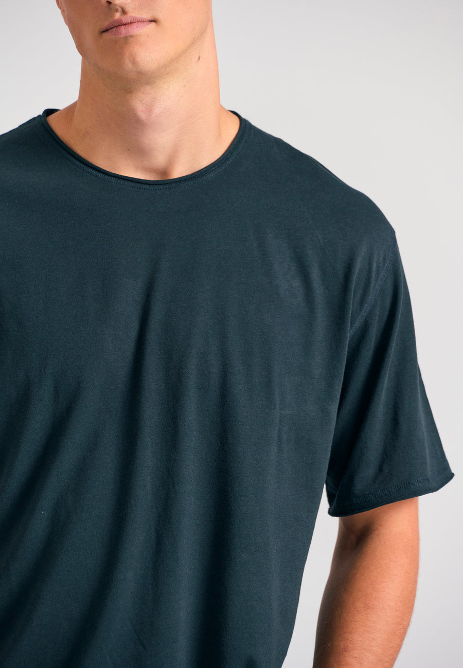 Tricou cu croială lejeră și margini brute - Antracit